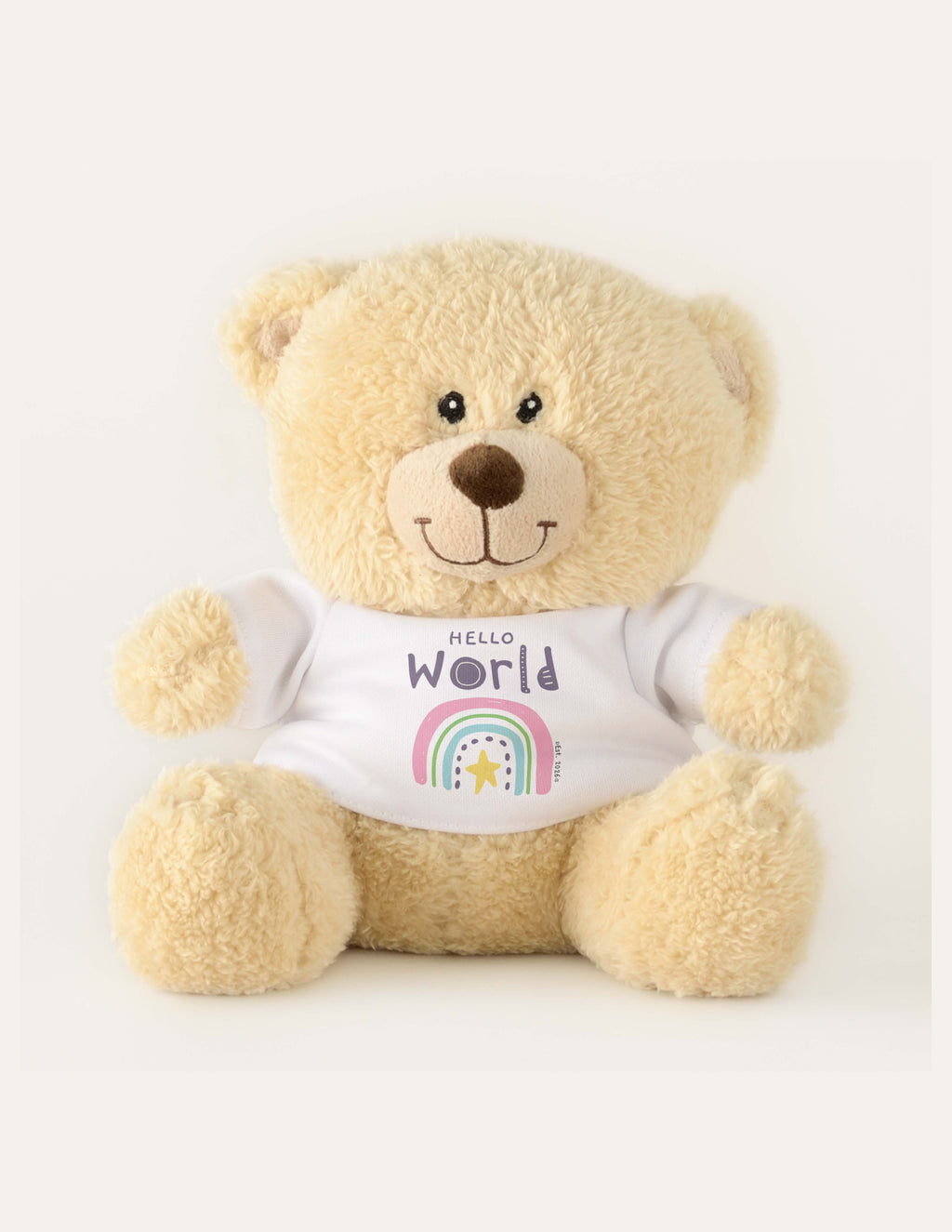 Hello World Teddy Bear 11" – Newborn Keepsake Gift