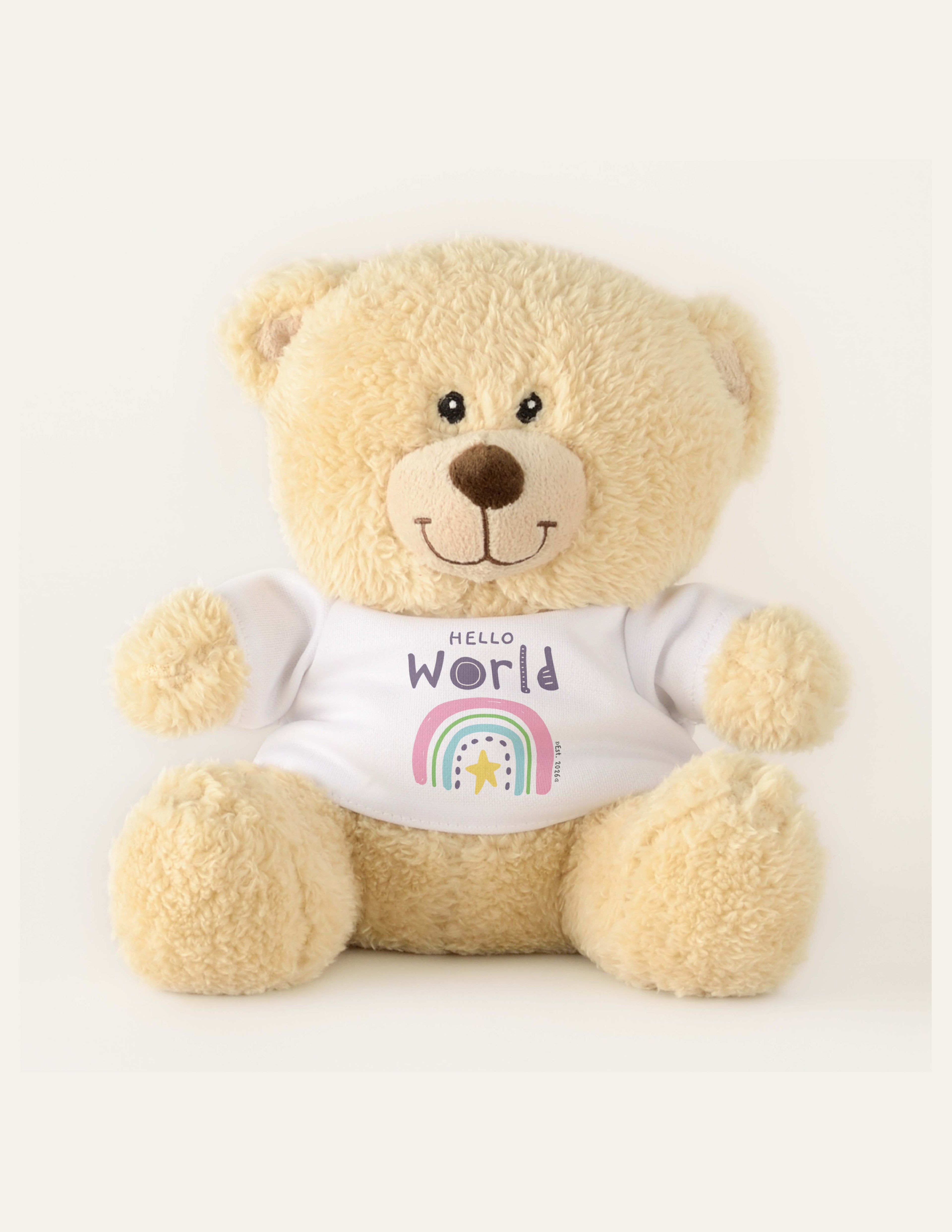 Hello World Teddy Bear 11" – Newborn Keepsake Gift